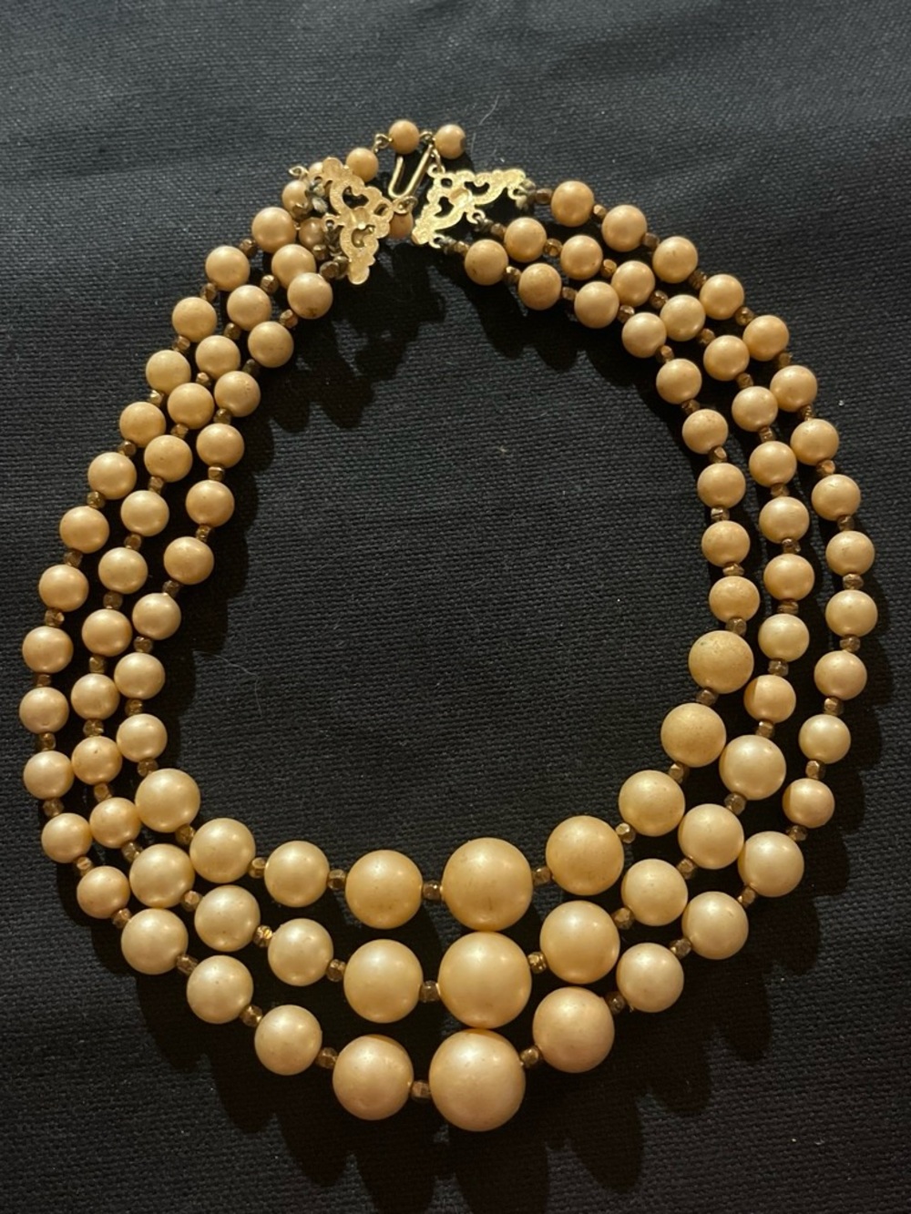 Classic Multi-Strand Champagne Pearl Necklace